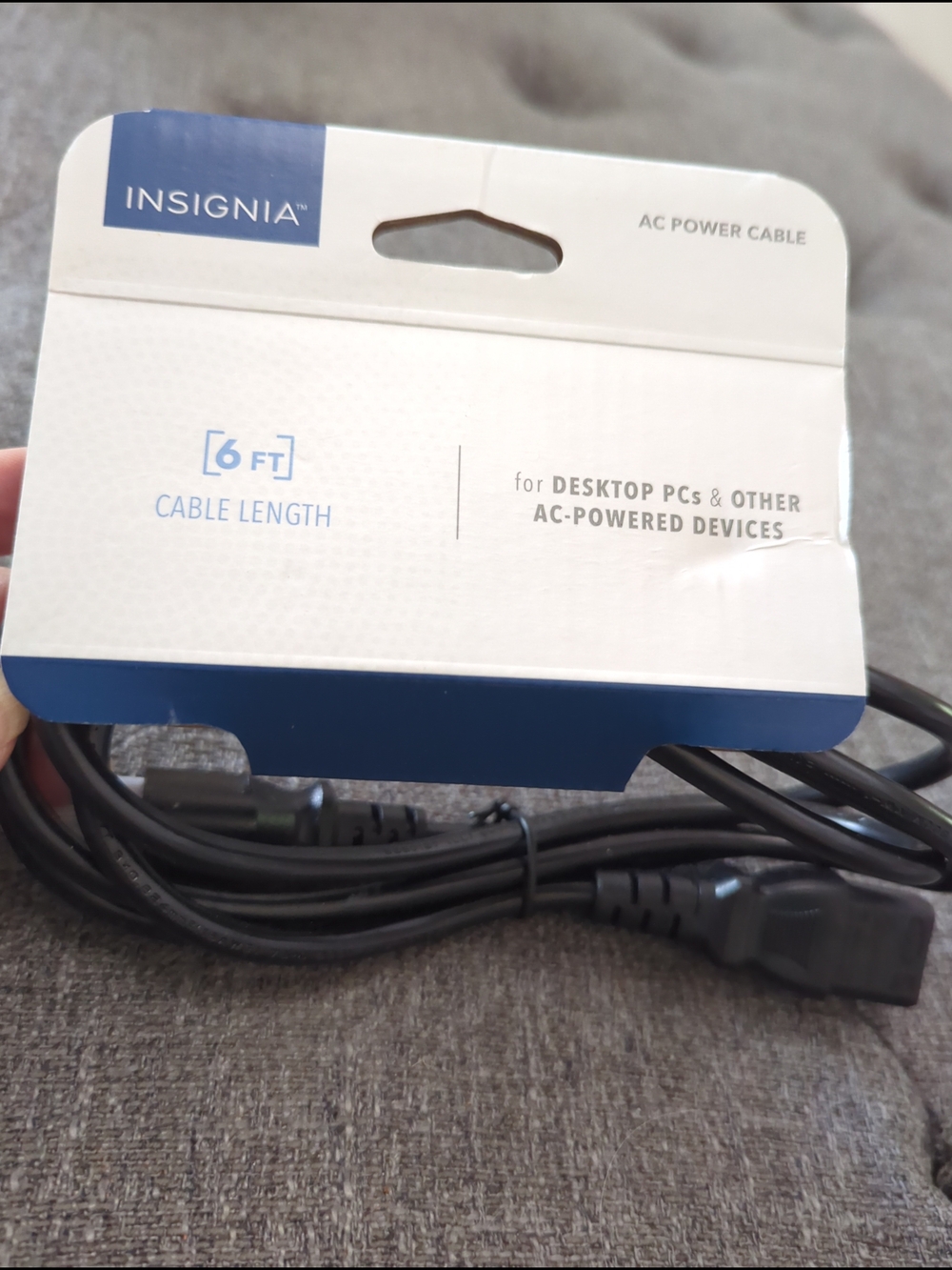 Insignia 6ft Black AC Power Cable for Desktop PCs